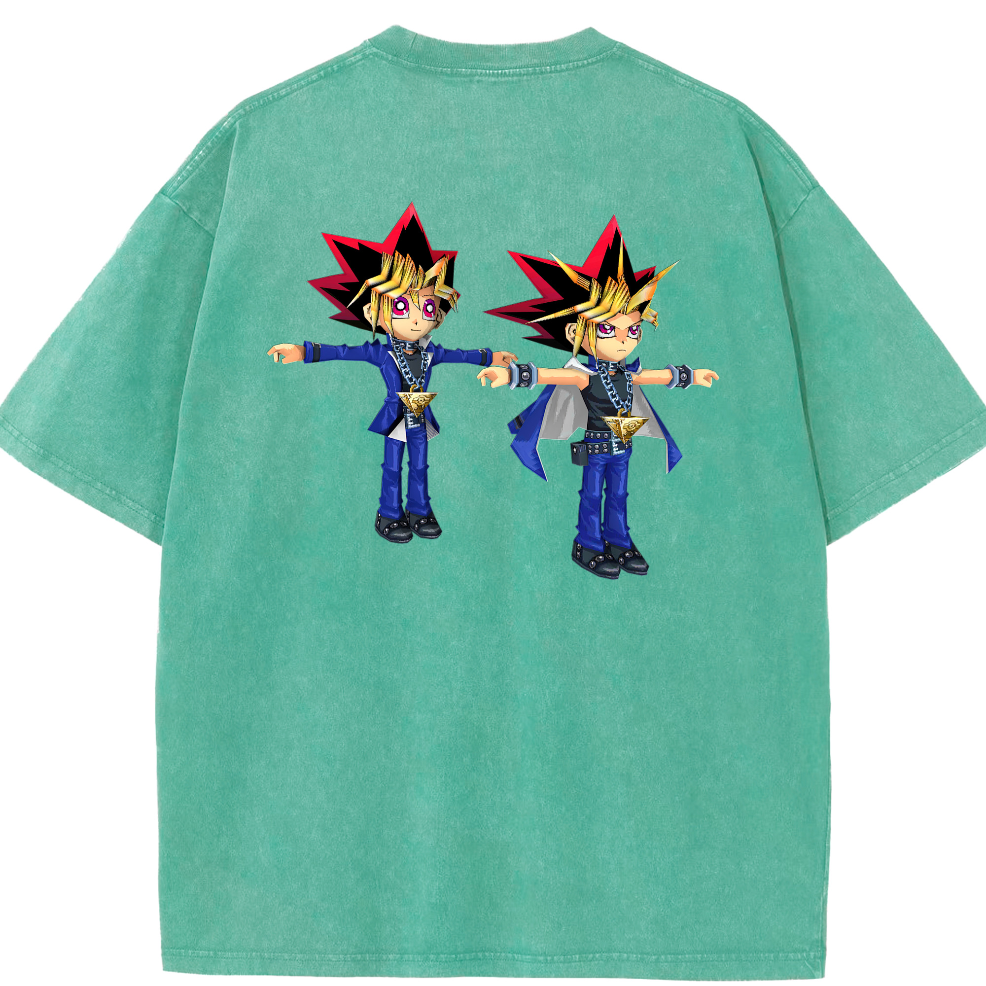 （画像用） 遊☆戯☆王 Yu-Gi-Oh! 綿100% ヴィンテージ風 半袖Tシャツ（背面プリント）
